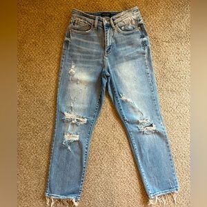 Judy Blue jeans. Ripped ankle high rise size 27